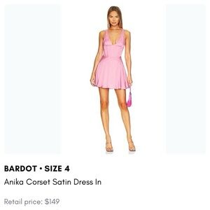Bardot Anika Pink Satin Mini Dress